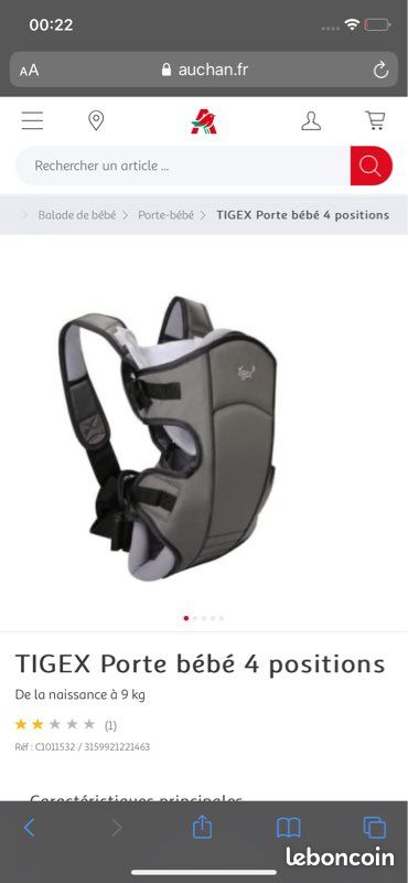 Porte Bebe Et Echarpe De Portage Tigex D Occasion Annonces Equipement Bebe Leboncoin Page 8