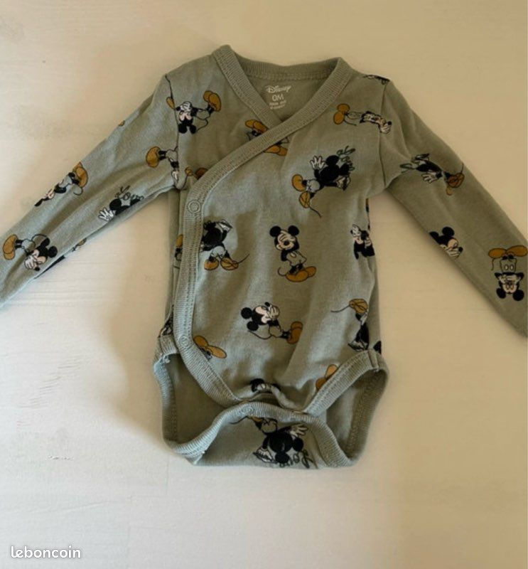 Bodies manches longues Mickey, taille 0 mois (image 2)