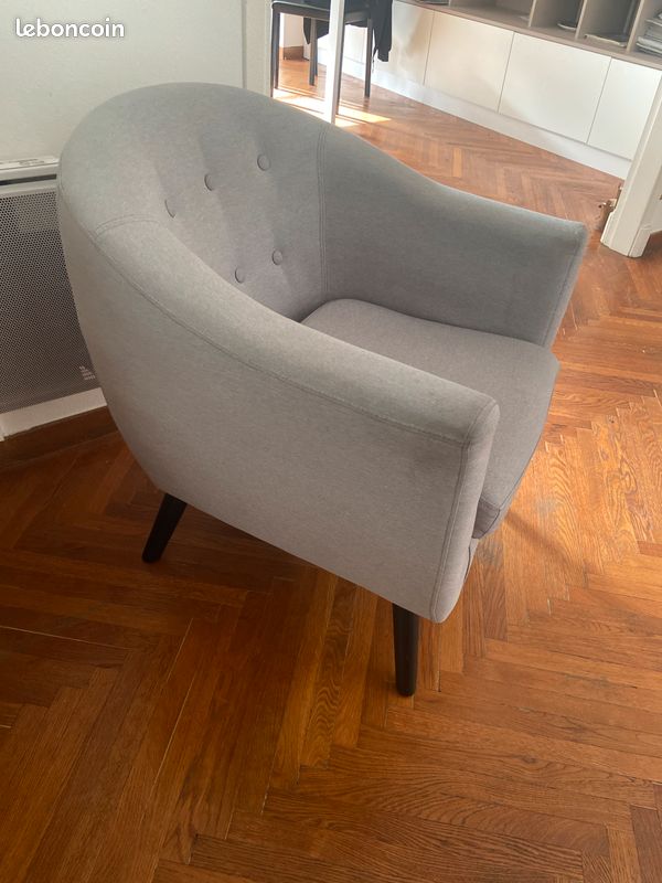 Canapé fauteuil gris (image 3)