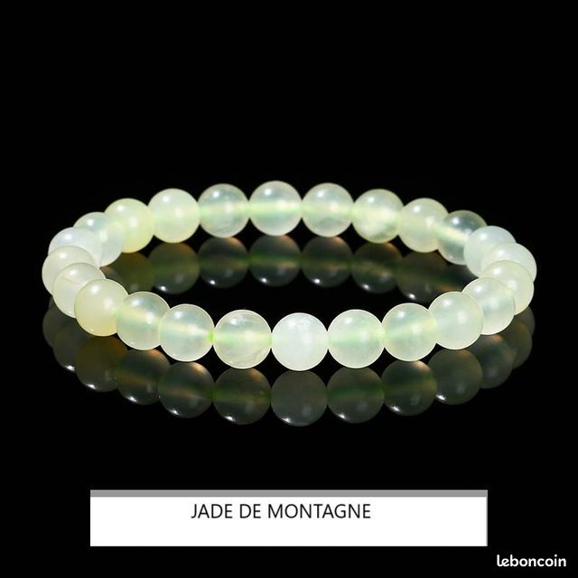 Bracelet en pierre naturelle jade de montagne 10MM (image 1)