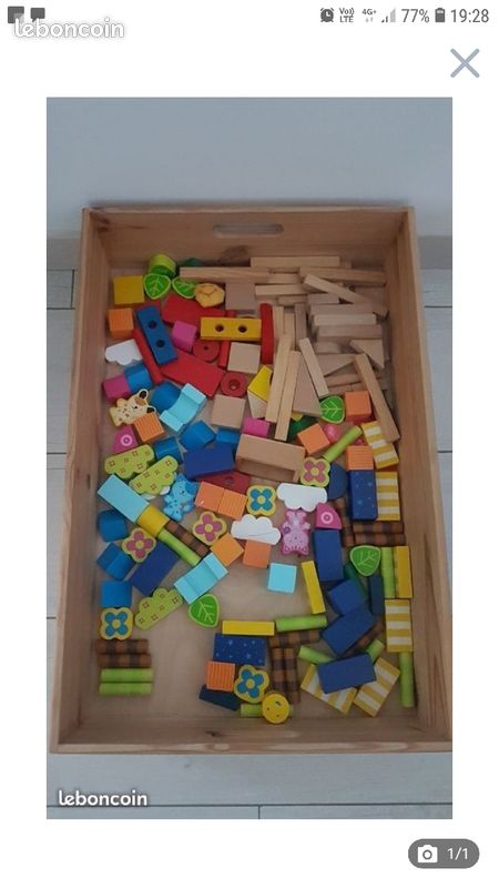 Jeux bois construction avec caisse de rangement (image 1)