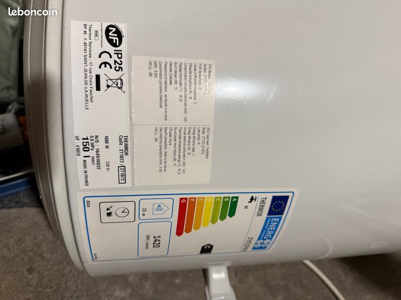 Ballon d’eau chaude thermor 150l avec support classe énergétique C (image 3)