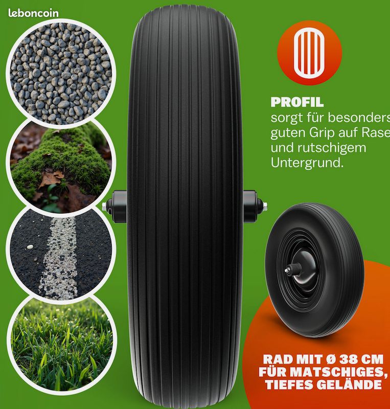 Brouette 2 roues gonflables 150 kg 100 L – Livraison gratuite en Europe ⭐⭐⭐ (image 4)