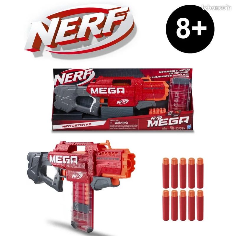 NERF Motostryke - Hasbro - Pistolet Nerf Mega Motostryke - Pistolet fléchette mousse - plus de 80 cm (image 2)