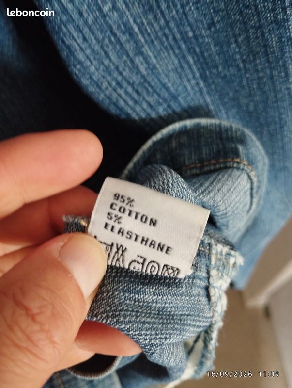 Veste en jean bleu délavé Nana Belle - Col tailleur et poches plaquées - XXL (image 8)