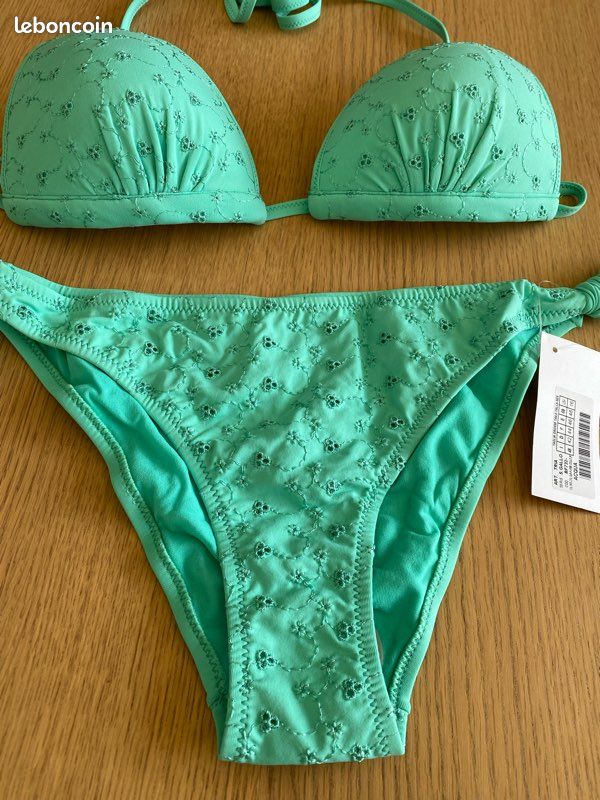 Bikini triangle push up bleu mint T44 XXL (image 3)