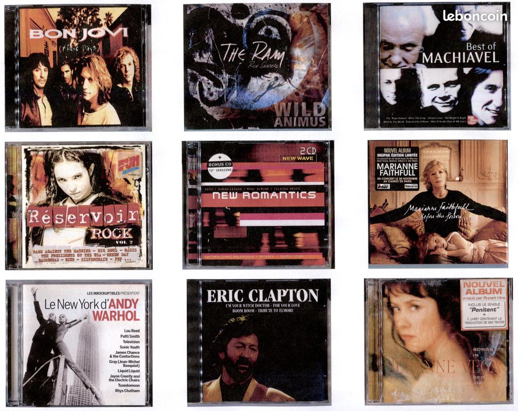Lot 9 cd pop rock machiavel s. Vega m. Faithfull the ram bon jovi clapton (image 1)