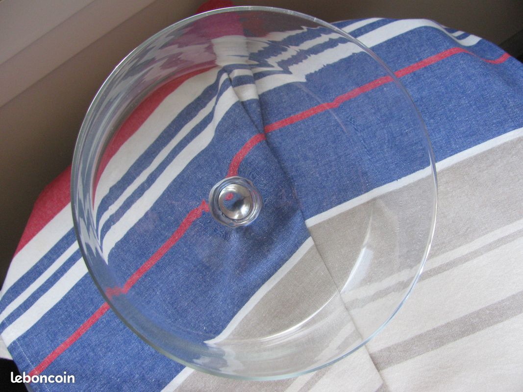 CLOCHE À FROMAGE ancienne vintage en verre pressé moulé rosé EUR 20,00