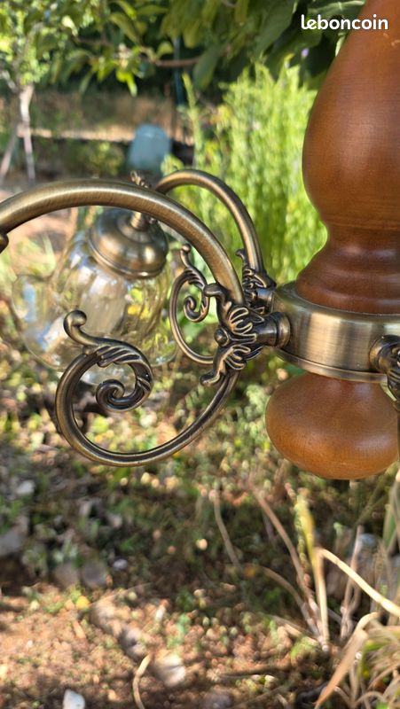 Lustre verre et bois (image 6)