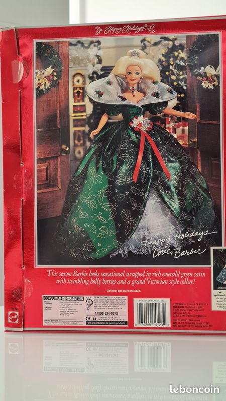 Poupée Barbie Joyeux Noël Happy Holidays 1995 Blonde (image 4)