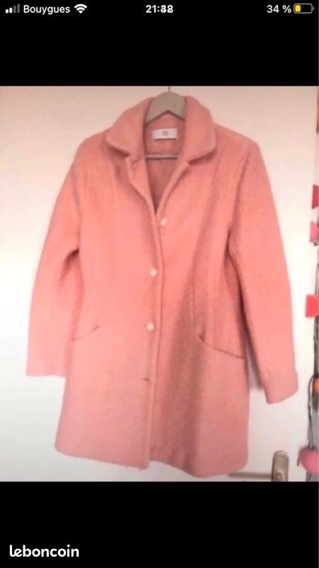 Manteau laine femme rose 38 La Redoute Vêtements