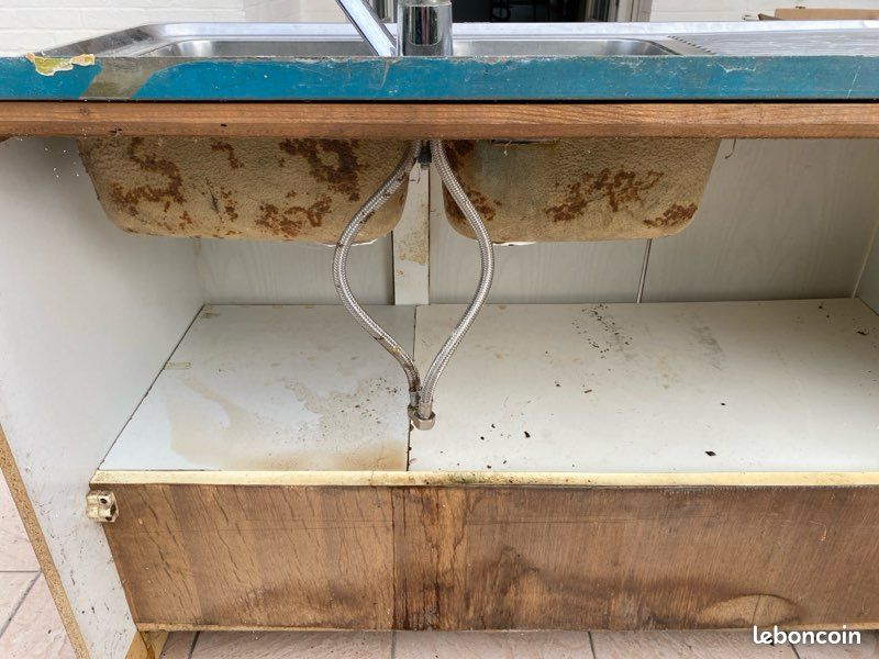 Meuble cuisine Formica + évier double vasque (image 6)