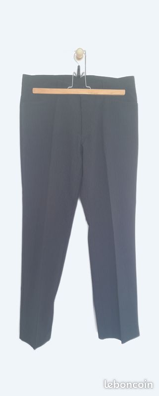 Pantalon de costume chino homme Casual noir à rayures grises
