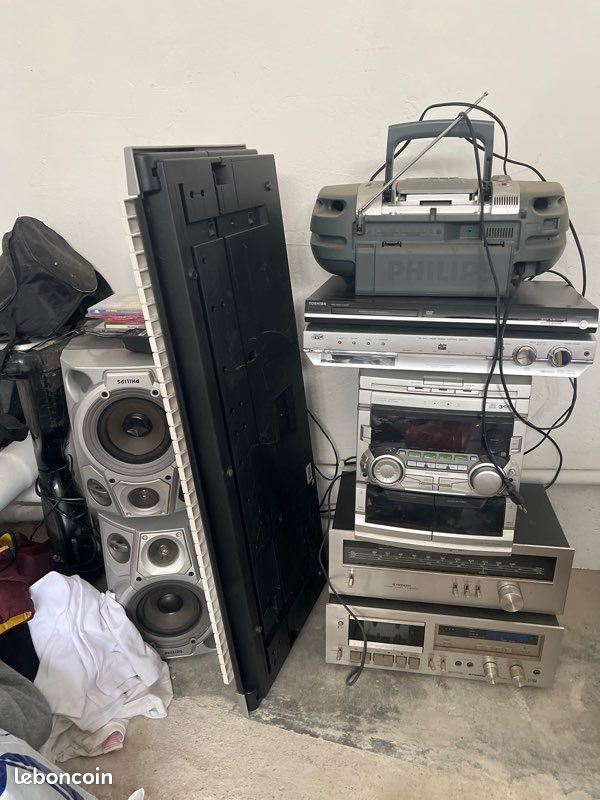 Lot matériel Hi-Fi vintage – Philips / Pioneer / JVC / Toshiba + enceintes (image 1)