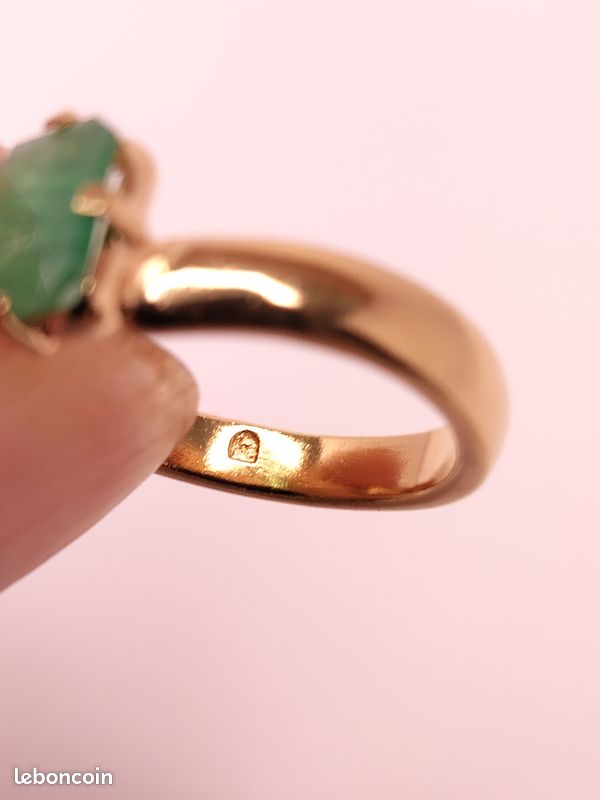 Bague œil En émeraude Cz Marquise - Taille 62 - Plaqué Or 18K - Marque Natheys Paris - Neuf