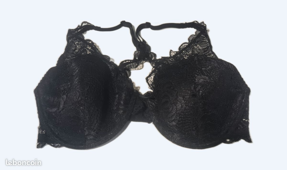 Soutien-gorge 100D Noir neuf en dentelle fabrication française