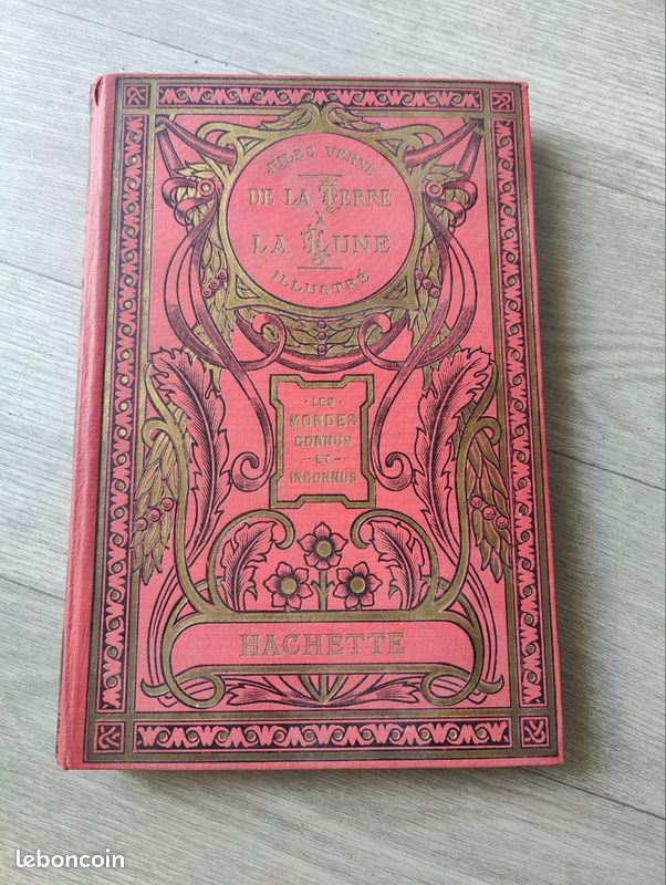 Jules Verne — De la Terre à la Lune — Hachette 1934 — Cartonnage illustré Hetzel — Illustré de Montaut (image 1)