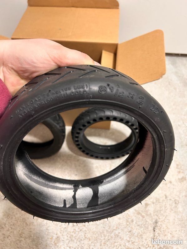 Lot 4 pneus pour trottinette électrique – Pleins et gonflables – Neufs (image 2)
