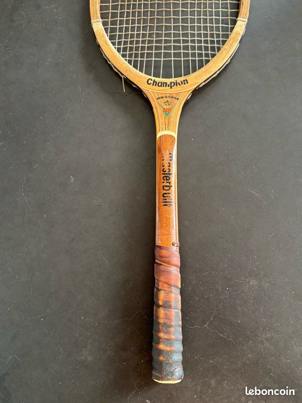 Raquette tennis LUTECE en bois avec cadre protection / Vintage / Rétro