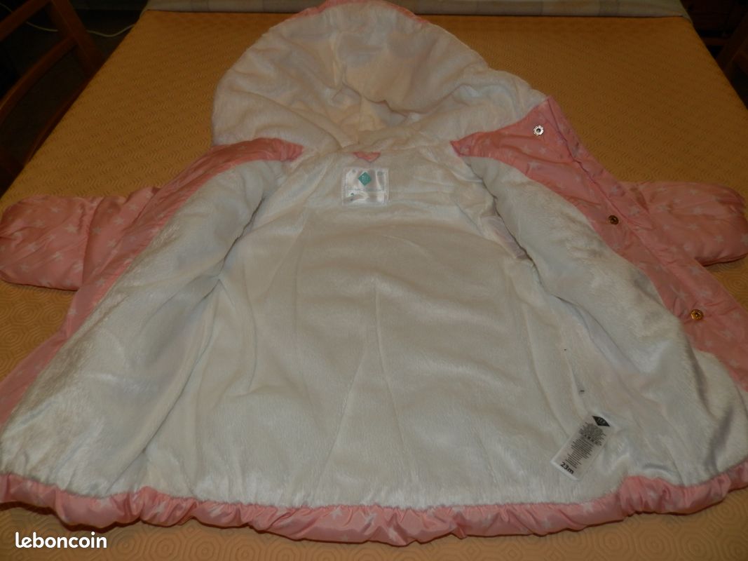 BLOUSON à CAPUCHE ROSE 23 mois (image 2)