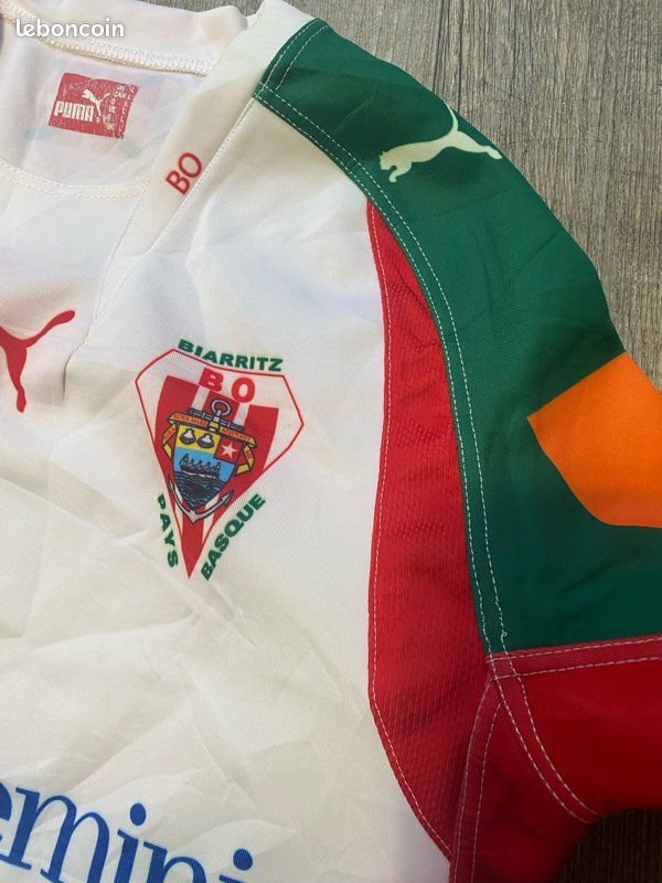 Maillot Rugby Biarritz Olympique – Macron – Blanc – N°6 – Taille M – Occasion