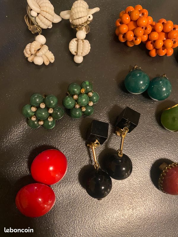 Lot De Boucles D'Oreilles Vintage - Assortiment Pendantes - Occasion
