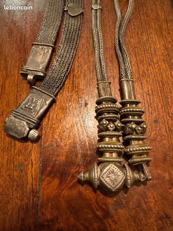 Ceinture Traditionnelle Chaoui En Argent Massif - Pièce Antique / Ancienne