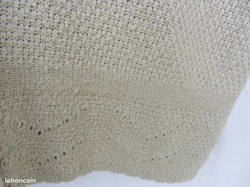 Cardigan à manches courtes beige clair vintage (image 16)