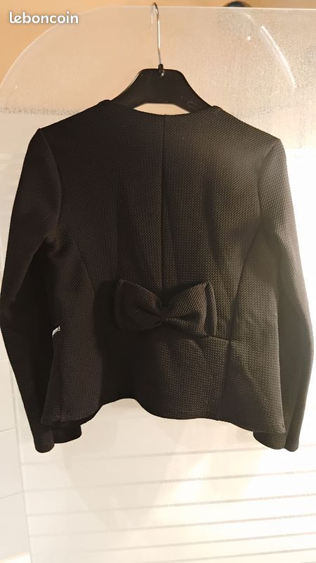 Veste Bomber Noire Taille 8 Pour Femme, Matière Polyester - Occasion Très Bon état