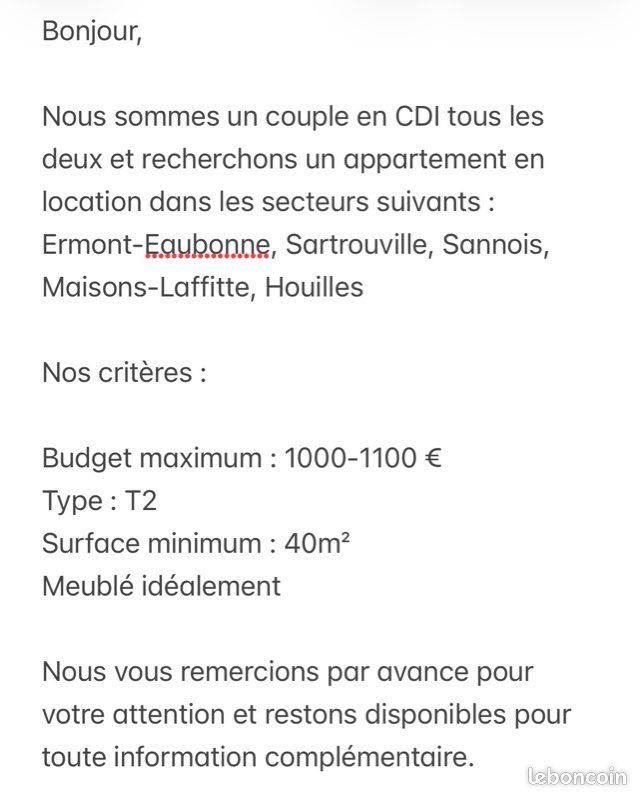 Appartement 2 pièces 40 m² · à Sannois · 40 m² · 1 000 €