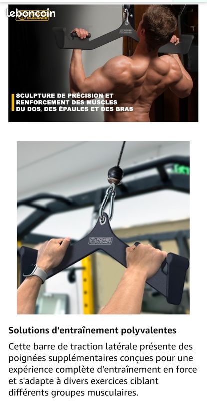 Poignées D Rotatives Barre De Traction Triceps Qibylift - Poignées En D Rotatives - Acier Chromé - Pour Machine à Câble - Support 400kg Barre Musculation
