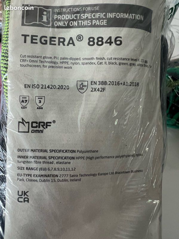 Gants Tegera anti coupure le plus fin du monde (image 2)