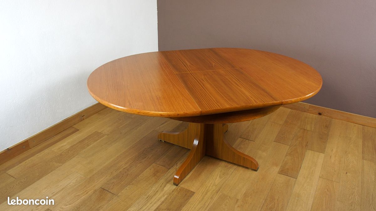 Table de Salle à Manger Ronde & Pied Central Vintage 1960 (image 4)