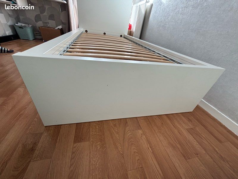 Lit blanc MALM IKEA 90x200 + Sommier (image 6)