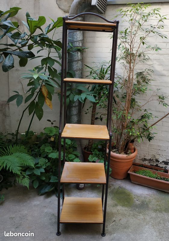 2 etageres modernes fer forge et bois (image 2)