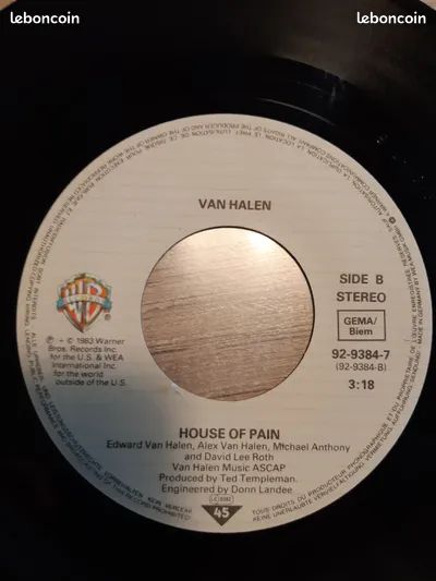45t. VAN HALEN jump / house of pain 1983 (image 4)