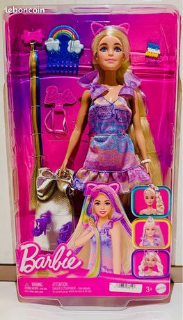Hair And Gold Jumpsuit Poupée Barbie Fun & Fancy - Cheveux Extra-longs, 2 Tenues, Accessoires De Coiffure - Idéale Pour Jouer à Coiffer Et Habiller - Dès 3 Ans Poupée Blonde 2 Tenues Métallisées