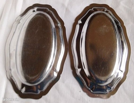 Lot de 2 petits plats en inox (image 2)