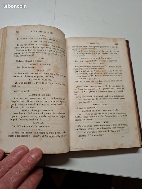 1179 La Ligue scènes historiques Louis Vitet 1854 2 volumes Gosselin demi-veau carte (image 7)