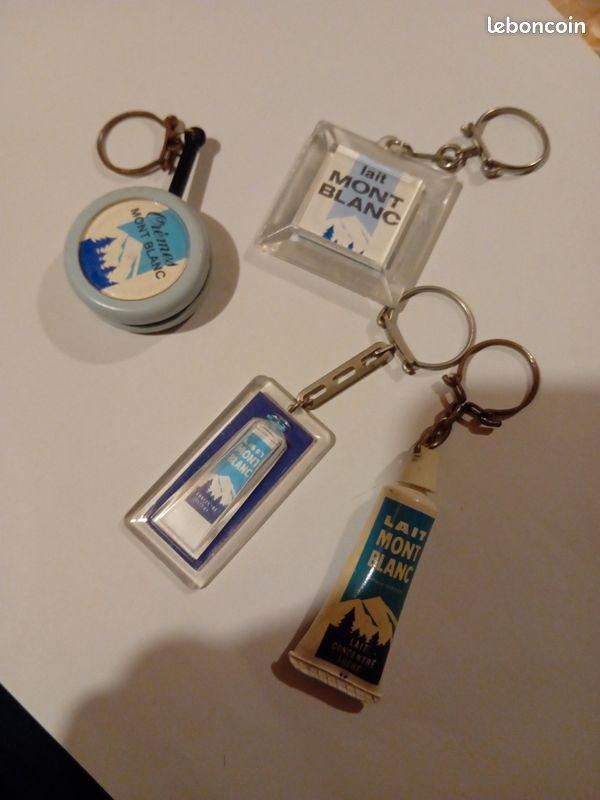 Lot de 4 anciens portes clés Lait Mont Blanc (image 5)