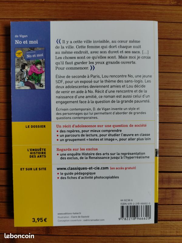 No et Moi - Delphine de Vigan - edition Hatier (image 2)