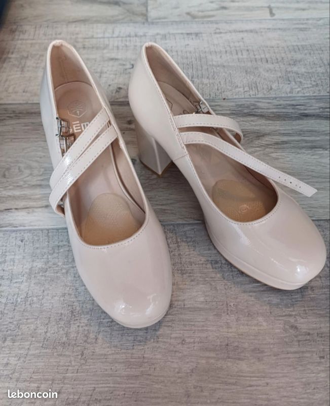 Chaussures à talon rose Gémo 39 (image 2)