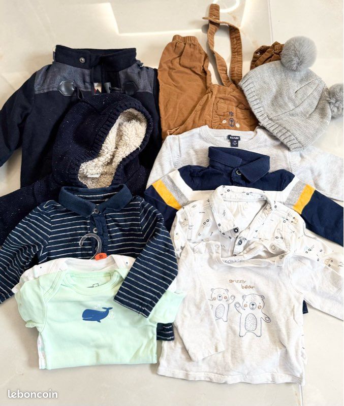 Lot De Vêtements Bébé Garçon 6-9 Mois - Occasion Très Bon état, Plusieurs Pièces
