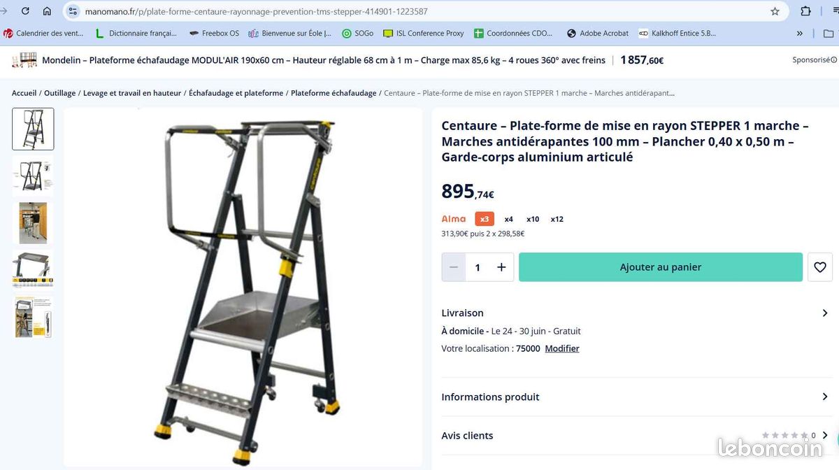 Centaure – Plate-forme de mise en rayon STEPPER - VALEUR 895 euros (image 3)