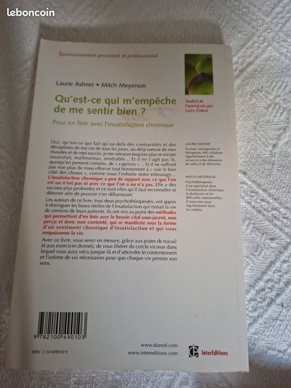 Livre de développement personnel : " Qu'est-ce qui m'empêche de me sentir bien ? (image 3)