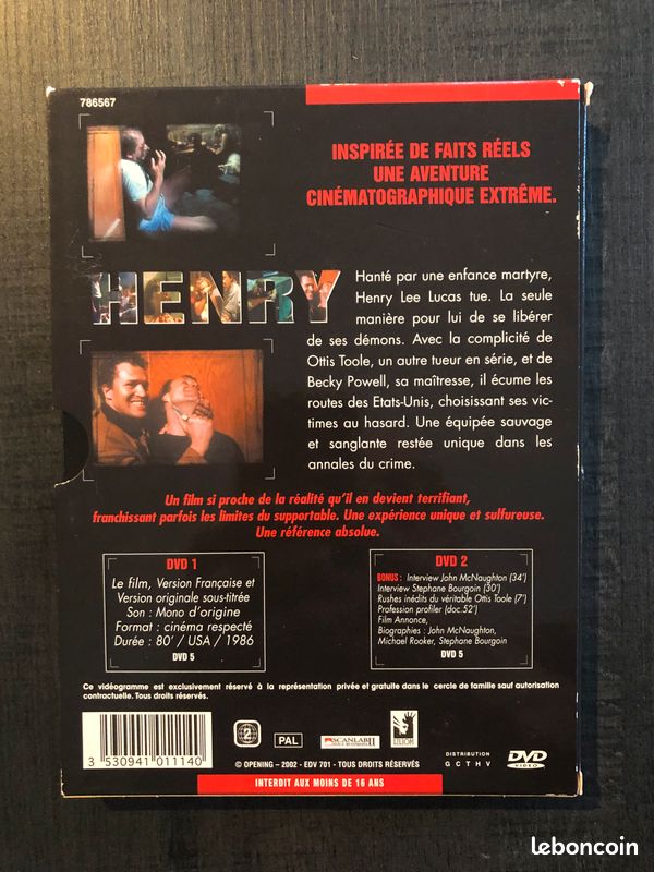 Lot DVD - Policiers : KING OF NEW YORK / 36 QUAI DES ORFEVRES / HENRY : PORTRAIT D'UN SERIAL KILLER (image 5)