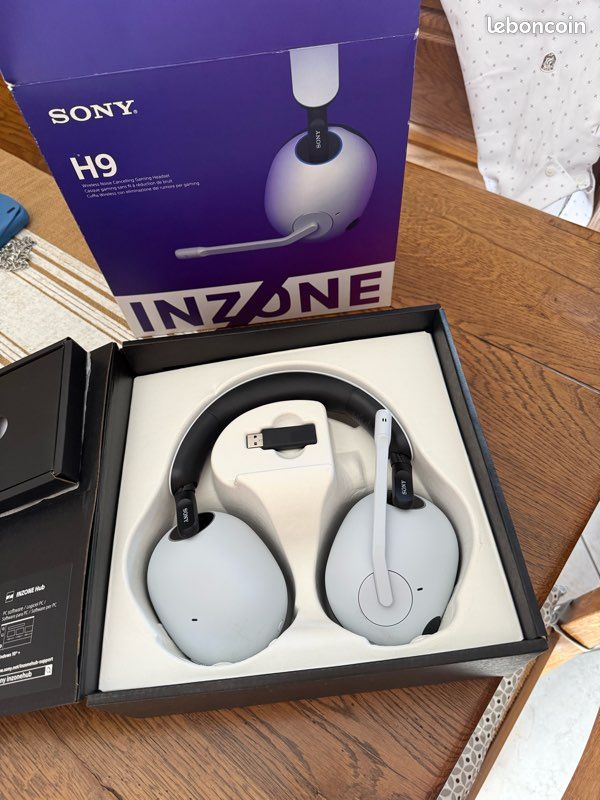 Casque Sony Inzone H9 – Blanc – Bluetooth – Annulation De Bruit – Comme Neuf (boîte Ouverte)