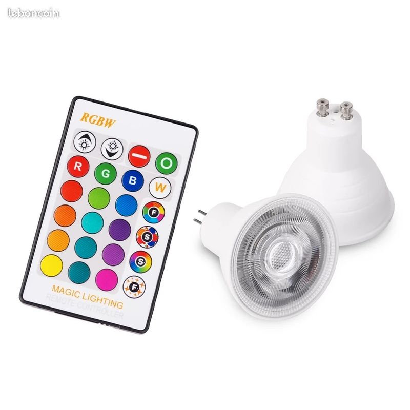 Lot de 3 Ampoules GU5.3 Led RGBW 230V neuf (image 2)