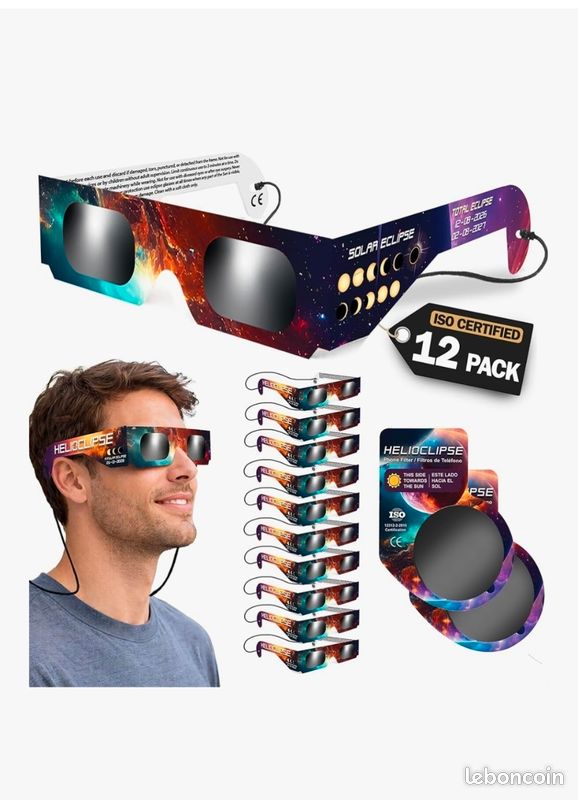 Gravitis Lunettes Réfléchissantes Éclipse Solaire ISO 12312 - Protection Certifiée AAS Pour Éclipse 2026
