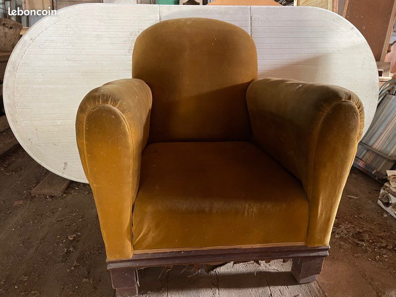 Fauteuil club velours (image 1)